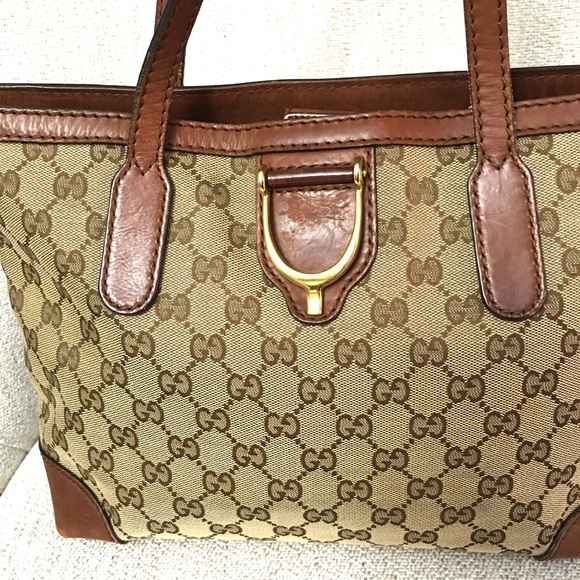 Gucci authentic brown monogram canvas tote bag - Picture 3 of 15